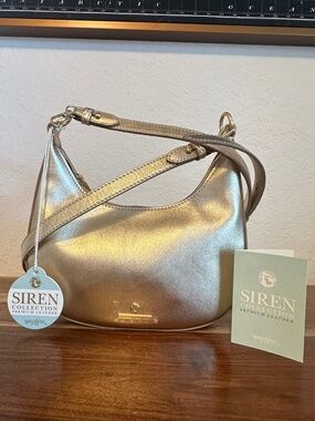 Spartina 449 Siren Collection Matte Gold Leather Crossbody NWT